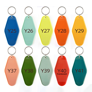 Holographic Vintage vàng long lanh Retro chuyển tem nóng khách sạn motel trống Keyring vòng chìa khóa tùy chỉnh nhựa Móc khóa móc khóa móc khóa - Product Image 1