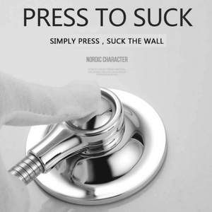 Shower Head Holder Suction Cup Adjustable Shower Holder <b>Bracket</b> Swivel Shower Head Holder Chrome Design for Camping Home Hotel - Product Image 4