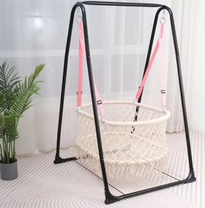 Hamaca de macramé bohemia para bebé, silla mecedora con borlas, columpio redondo sin respaldo para habitación infantil - Product Image 3