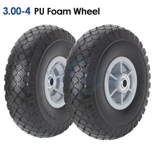 Pneu anti-crevaison 10x3.00-4 avec roulement de 5/8 po, pneu et roue de remplacement robustes de 10 po compatibles avec les chariots à main - Product Image 1