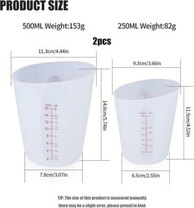 Gobelets doseurs flexibles en silicone personnalisés de 500 ml, gobelets de fusion pour résine époxy, beurre, chocolat - Product Image 2
