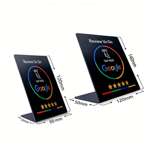 Autocollant de table à critiques rapides instantanées TapFive pour Google TikTok Instagram Facebook; Support <span class=keywords><strong>en</strong></span> PVC NFC RFID pour magasin de restaurant - Product Image 2
