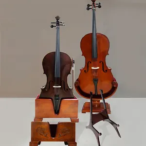 high quality plywood material wooden double bass stand cello stand for cello Oblong Shape Plywood Cello Stand (LZCS03)