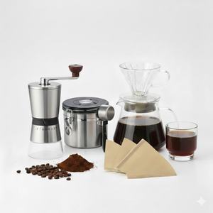 Juego de Café Manual Profesional de 5 Piezas con Logotipo Personalizado, Molinillo Ajustable y Recipiente Hermético - Product Image 2