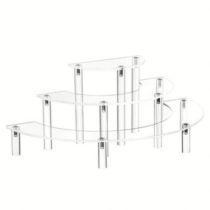Wholesale Acrylic Display Stand Perfume Organizer Stand 3 <b>Tier</b> Clear Half Moon Cupcake Dessert Stand for Display or Collections - Product Image 1