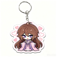 Porte-clés en acrylique transparent en forme de personnage de dessin animé, breloque pour sac d'école, porte-clés en acrylique pour accessoires d'anime