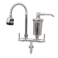 Robinet de cuisine monocommande eau froide en plastique, avec filtre céramique, design moderne et luxueux, douchette latérale chromée