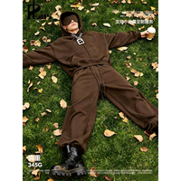 Ensemble sweat à capuche et pantalon en molleton de coton uni pour homme, avec masque pour les yeux en forme de cœur, poches plaquées 3D et cordon de serrage, collection automne