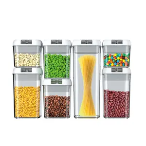 7 Pack BPA Free Plastic Bulk Food Storage Container Kitchen Organizes Airtight With Lids Cereal Container Set