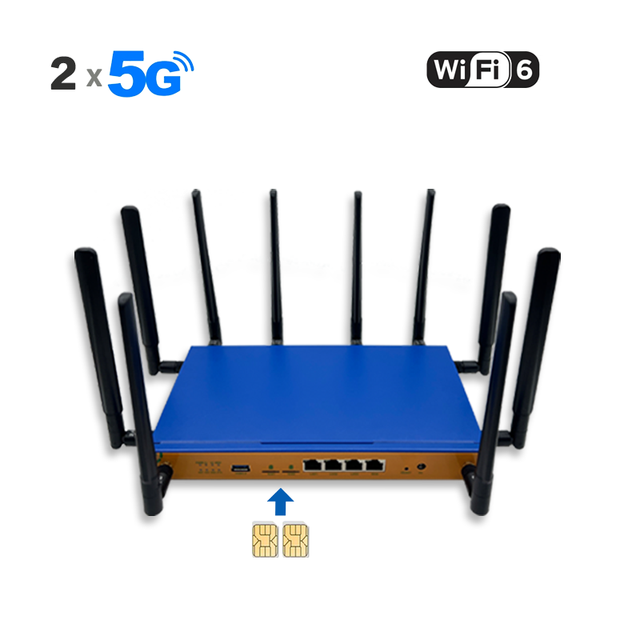 Dual SIM Slots WiFi6 CPE with Firewall OpenWRT VPN 2.4G & 5G 256MB RAM/16MB Flash Enterprise Use USB Module Rm520n/Rm530ngl