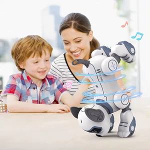 Telecomando elettronico intelligente AI Robot giocattolo per cani con effetti sonori leggeri musica intelligente RC per bambini seguire il tipo di modello di animale domestico acrobatico - Product Image 5