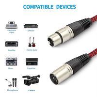 Câble audio XLR 3 broches mâle-femelle UFRiEND pour microphone, gaine PVC, blindage combiné, options de longueur 1,8m/3m, CE/RoHS