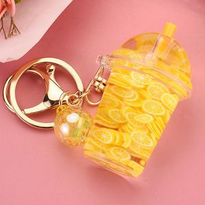 Creative Fruit Liquid Keychain Cute Flowing Quicksand Keyholder Female Bag Pendant <b>Keyring</b> Gifts - Product Image 4