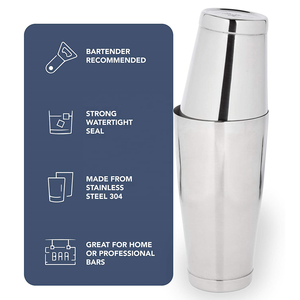 Shakers à cocktails en acier inoxydable, mélangeurs à vin, shakers Boston pour barman, équipement de barman, shakers à martini 750/600 ml - Product Image 5