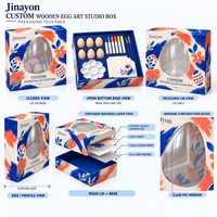Boîte cadeau en bois personnalisée avec logo, pour œufs de Pâques, avec base et couvercle rigides, fenêtre transparente en PVC, impression CMYK et pelliculage brillant
