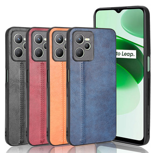 Coque en cuir de vachette légère motif PU coque arrière de téléphone de protection pour Oppo Realme <span class=keywords><strong>C35</strong></span> coque arrière en cuir coque - Product Image 3