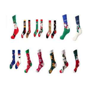 Calzini alla moda a metà polpaccio 37-45, confezione mista per uomo e donna, design natalizio - Product Image 2