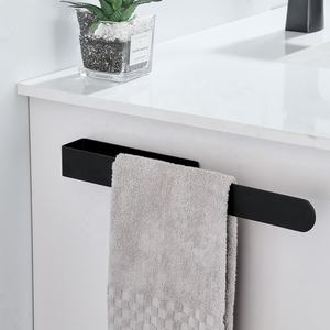 Nero bagno/armadio da cucina in acciaio inox senza perforazione carta igienica porta asciugamani adesivo adesivo - Product Image 1
