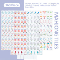 Stock US | Jeu de tuiles de mahjong American Purple Lady, ensemble de mahjong américain, 160 tuiles en acrylique avec petit sac de voyage et dés