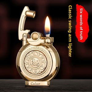 Briquet à silex compact vintage en alliage de zinc CHIEF, rechargeable, pour huile et <span class=keywords><strong>kérosène</strong></span>, personnalisable avec logo, idéal pour cigarettes, cadeaux d'affaires, portable - Product Image 2