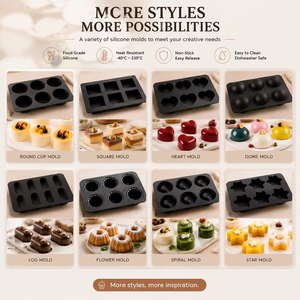 Moule à gâteau en silicone noir à 6 cavités en spirale 3D, antiadhésif, facile à démouler, pour mousse, cupcake, dessert - Product Image 6
