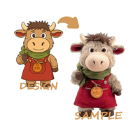 Peluche personnalisée pour enfants, mascotte de vache de dessin animé personnalisée, cadeau en peluche douce personnalisé pour l'anniversaire des enfants