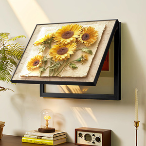 Tableau décoratif mural encadré pour boîtier de compteur ou de distribution, motif tournesol, style antique, <span class=keywords><strong>peinture</strong></span> pulvérisée, imperméable - Product Image 3