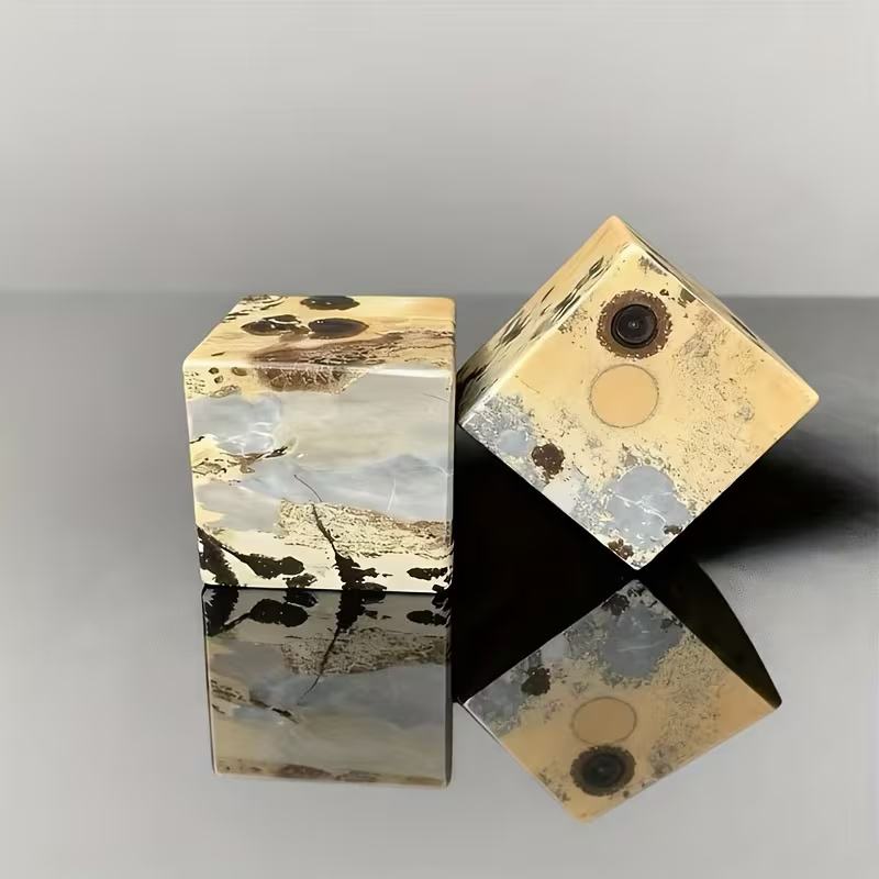 Chinese Ink Painting Stone Cube