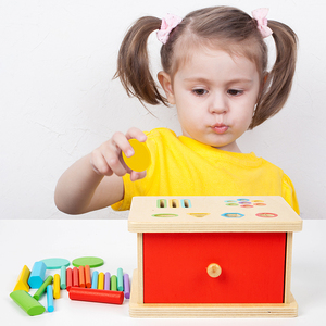 高品質卸売木製引き出しボックスおもちゃ 幼児向け 色分け感覚玩具 物体永続性 細かい運動能力向上 - Product Image 3