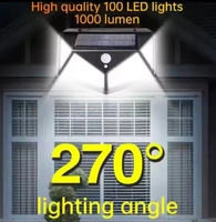 IP65 étanche extérieur 100LED mur solaire lumière capteur de mouvement jardin réverbère pour une utilisation de jour et de nuit