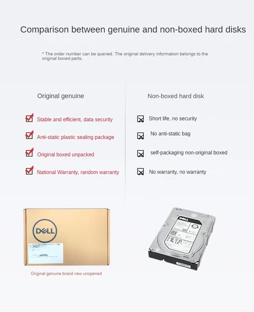 Original Dell 4tb 4 Tb Sas Hdd 3.5inch 7.2k Hard Drive Disk for Server