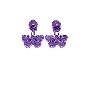 Venta al por Mayor Personalizada 5 #   Tirador de Cremallera de Nailon con Forma de Mariposa Morada para Bolsos y Carteras - Product Image 6
