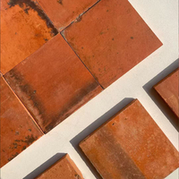 Tuiles en Céramique de Terre Cuite Rouge, Briques Céramiques Fines et Solides, Briques Réfractaires pour Cour de Villa et Utilisation Extérieure, Design Vintage