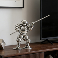 Sculpture moderne en acier inoxydable poli 304/316, écologique, personnalisable, figurine, décoration d'intérieur, semi-fait main, décoration de bureau