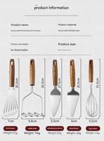 Outils de cuisine Ouvre-bouteille en palissandre Batteur à oeufs Rabot Spatule à pizza Presse-ail en acier inoxydable Ensemble de raboteuse Gadgets de cuisine
