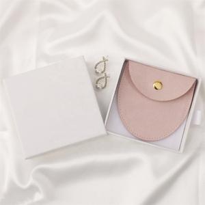 8*8cm Microfiber Jewelry Bags Personalized Jewelry Packaging Pouch Roubd Jewelry Pouch Bag With Logo - Product Image 3