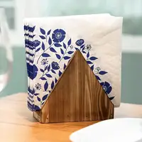 Servilletero Gemakkelijk En Handig Moderne Driehoek Draad Rechtop Vierkante Papier Hout Servet Houder Voor Thuis Keuken Restaurant