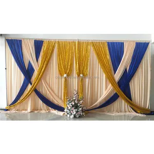 24Ft Luxueux mariage drapé tissu rideau drapé église mariage événements cérémonie réception toile de fond