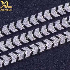 Pulsera de Eslabones con Diseño de Flecha de Diamantes Iced Out, Chapada en Oro de 18K, Joyería Hip Hop de Moda para Hombre, Regalo - Product Image 4