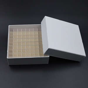 Caja Criogénica de Papel para Tubos de Biotecnología Yuwei, 81 Compartimentos, Tapa Abatible, Rejilla para Almacenamiento de Muestras - Product Image 3