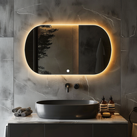 Miroir mural ovale à DEL pour salle de bain Miroir intelligent à DEL pour salle de bain Android avec écran tactile