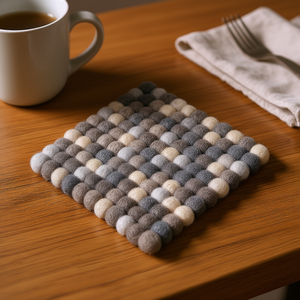 <b>Coasters</b> In Natural Tones 20X20Cm Wool Felt Square <b>Drink</b> Mat <b>For</b> Table Use - Product Image 3