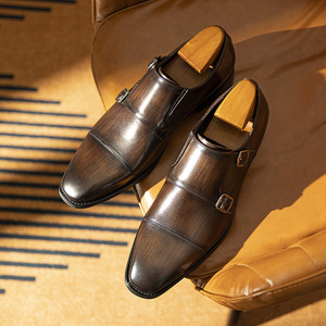 Premium Top Layer Cowhide Comfortable Breathable Business Formal Genuine Leather Slip-On Men's Suit Shoes <b>Support</b> Wholesale - Product Image 4