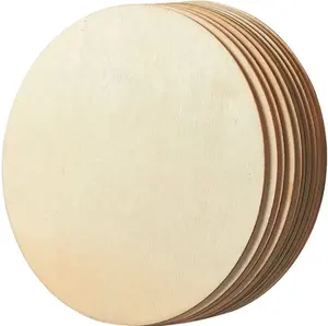 Customized Unfinished Wood Round Discs Laser Cut Wood Crafts Ornaments