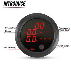 Cnspeed 3-In-1 เกจวัดดิจิตอล วัดความดัน อุณหภูมิ ระดับน้ำมันเชื้อเพลิง สำหรับแผงหน้าปัดรถยนต์ ตัวเรือน ABS - Product Image 1