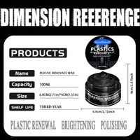 Crème Restauratrice Plastique et Caoutchouc Moto, Cire Noire Nano, Polish de Rénovation pour Garnitures, Composé d'Entretien pour Surfaces de Voiture et Moto