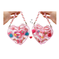 Ensemble de 9 accessoires pour cheveux pour enfants, cadeau princesse, pinces à cheveux, colliers, bracelets, bagues, bijoux avec sac à main