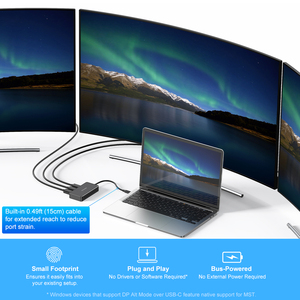 3 monitör için <span class=keywords><strong>DisplayPort</strong></span> <span class=keywords><strong>Splitter</strong></span> genişletilmiş ekran 4K 60Hz ekran bağlantı noktası yerleştirme istasyonu 1 in 3 Out adaptörü 3xDP <span class=keywords><strong>MST</strong></span> <span class=keywords><strong>Hub</strong></span> - Product Image 5
