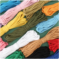 Tali Makrame 3mm 4mm 5mm 6mm Terpilin 100% Katun Kepang Benang Multi Warna Tahan Lama untuk Tas Sepatu Pakaian
