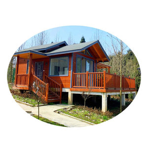 Cabaña de Madera con Terraza, Una Habitación, Una Sala de Estar, Casa de Camping Portátil, Estilo Rústico para Exteriores, Uso en Todas las Estaciones - Product Image 1